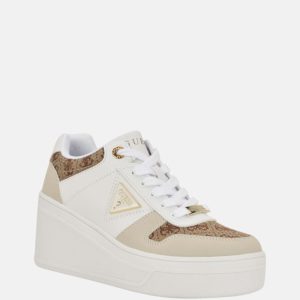 Rozinn Lace-Up Platform Wedge Sneakers - White