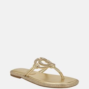 Saima Rhinestone Signature Sandals - White