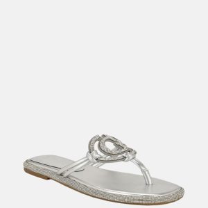 Saima Rhinestone Signature Sandals - Silver
