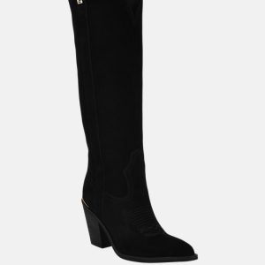 Sashan Suede Knee-High Boots - Black