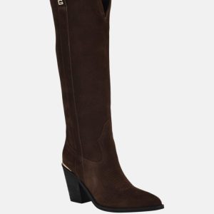 Sashan Suede Knee-High Boots - Brown