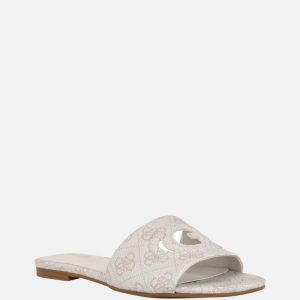 Tashia Logo Slide Sandals - White