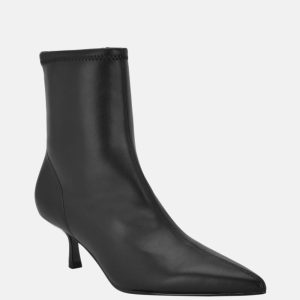 Yanka Faux-Leather Booties - Black