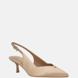 Yannick Satin Kitten Heels - Beige