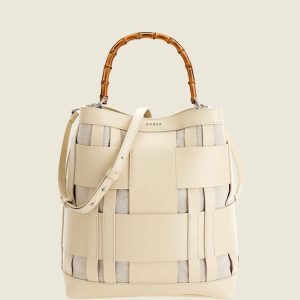 Aida Woven Leather Hobo Bag - White