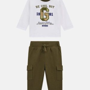 Active Logo Tee and Cargo Joggers Set (0-24M) - White