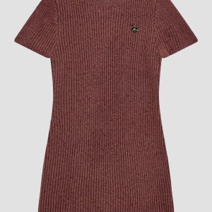 Knit Sweater Dress (7-16) - Brown