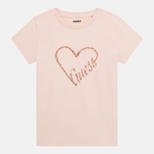Eco MiniMe Sequin Heart Tee (4-16) - Pink