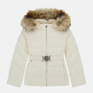 Real Down Hooded Puffer Jacket (7-16) - White