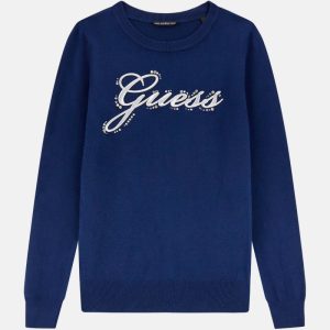 Eco Script Logo Sweater (7-16) - Blue