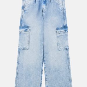 Eco Denim Cargo Pants (7-16) - Blue