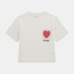 Eco Crochet Pocket Tee (7-16) - White