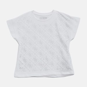 Rhinestone Midi Tee (7-16) - White