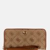 Neda Jacquard Logo Large Wallet - Brown