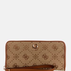 Neda Jacquard Logo Large Wallet - Brown