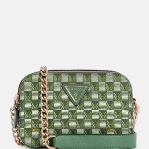 Signature Faux-Leather Camera Crossbody - Green