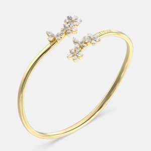 Gold-Tone and Multi-Flower Cuff - Gold