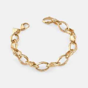Gold-Tone Bamboo Linked Chain Bracelet - Gold