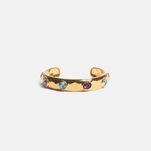 Gold-Tone Multicolor Crystal Bangle - MultipleColors