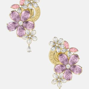 Gold-Tone and Multi-Flower Statement Earrings - MultipleColors