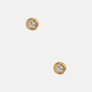 Gold-Tone Pavé Coin Stud Earrings - Gold