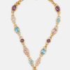 Gold-Tone Multicolor Crystal Necklace - MultipleColors