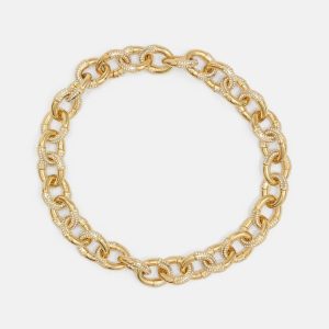 Gold-Tone Pavé Link Necklace - Gold