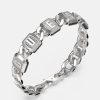 Silver-Tone Letter Logo Chain Bracelet - Silver