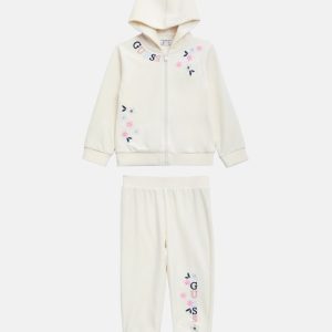 Velvet Sweatshirt and Joggers Set (2-7) - White