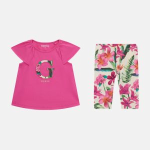 Tropical Floral Tee and Leggings Set (2-7) - Pink