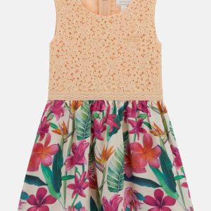 Lace and Tropical Floral Dress (2-7) - MultipleColors