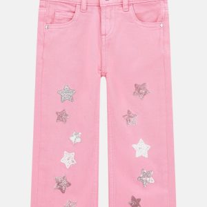 Sequined Wide Leg Pants (2-7) - Pink