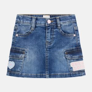 Stretch Denim Skirt (3M-7) - Blue