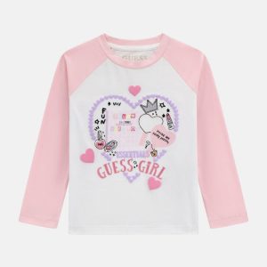 Crewneck Raglan Tee (3M-7) - Pink