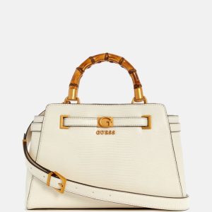 Sibel Bamboo Handle Satchel - Neutral
