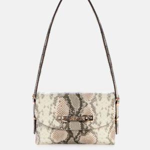 Lefia Snakeskin  Shoulder Bag - Neutral
