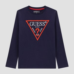 Embroidered Logo Tee (7-18) - Blue