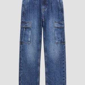 Eco Denim Cargo Pants (7-18) - Blue
