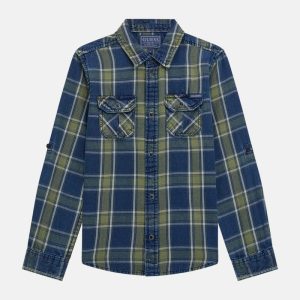 Plaid Twill Long-Sleeve Shirt (7-16) - MultipleColors
