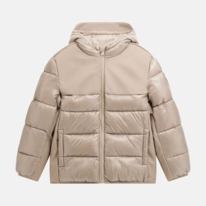 Hooded Puffer Jacket (7-16) - Beige