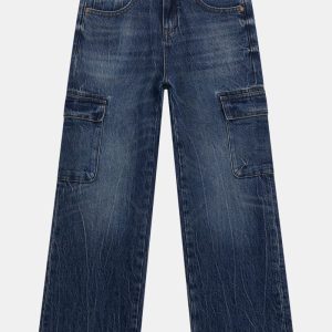 Rigid Denim Oversized Jeans (7-16) - Blue