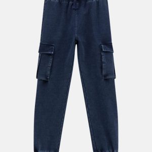 Denim Cargo Pants (7-16) - Blue
