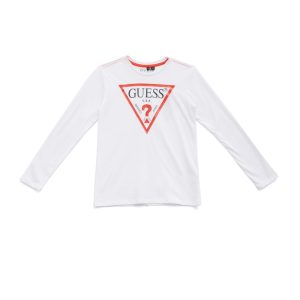 GUESS Kids Long-Sleeve Logo Tee (7-14) - Brown