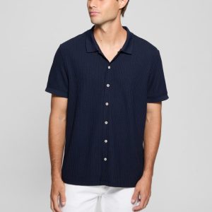 Pointelle Knit Shirt - Blue