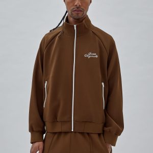 GUESS Originals Eco Tricot Track Jacket - Brown