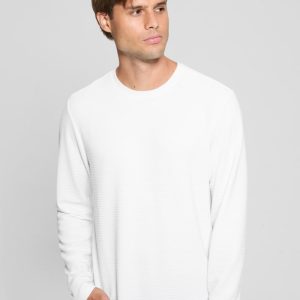 Textured Long-Sleeve Tee - White