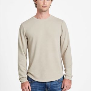 Textured Long-Sleeve Tee - Beige