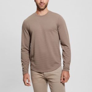 Textured Long-Sleeve Tee - Brown