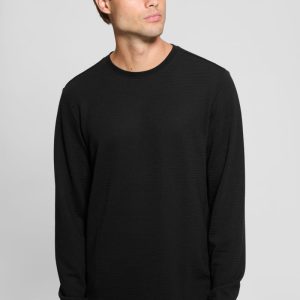 Textured Long-Sleeve Tee - Black