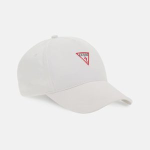 Triangle Patch Baseball Hat - White